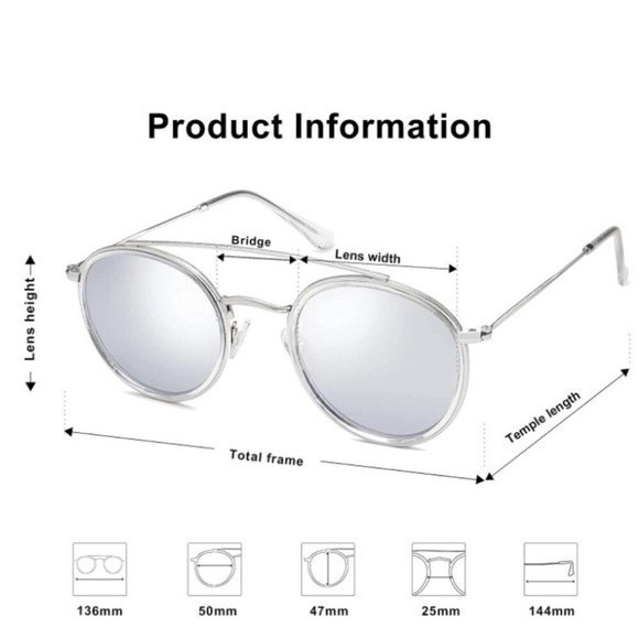Round Retro Double Bridge Sunglasses UV 400 New